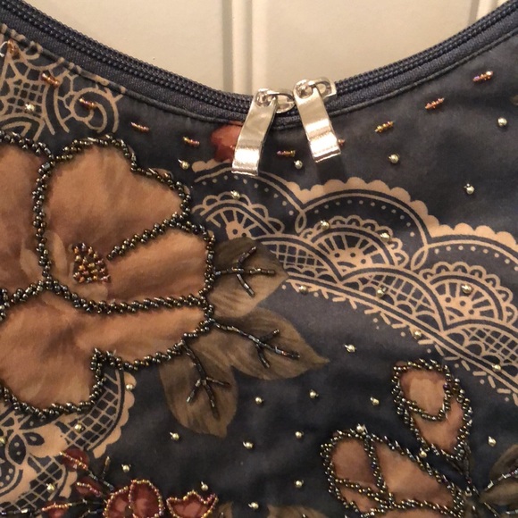 NWT Artisan hand beaded handbag with two interchangeable snap handles - Picture 4 of 5